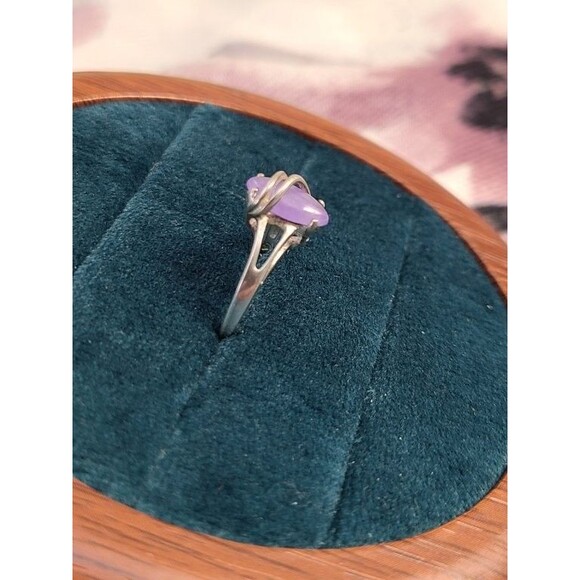 VTG Avon Sterling Silver Ring Lavender Jade 925 Size 5.75 Gemstone Jewelry - Picture 3 of 8